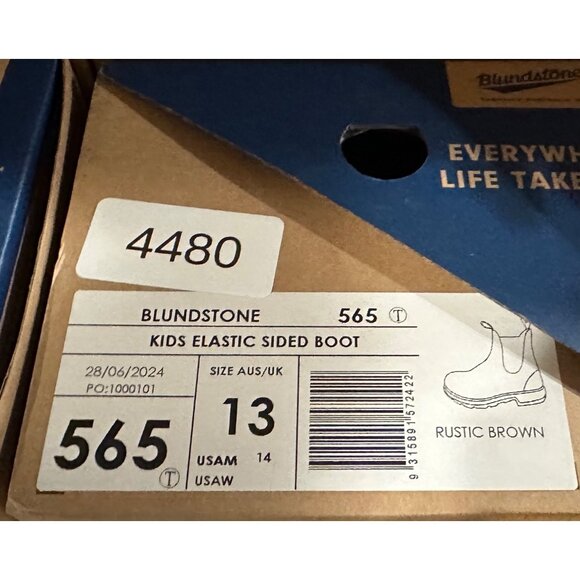 Blundstone 565 Kids Leather Rustic Brown Chelsea Boots Unisex 13 AU Youth US 1 - Picture 8 of 9